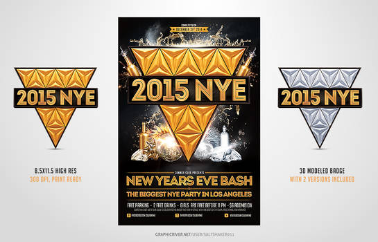 2015 New Years Eve NYE Flyer Template