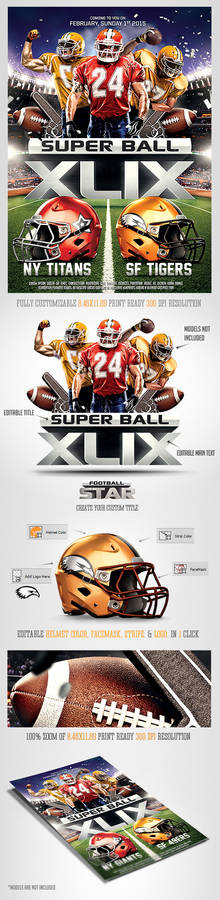 Superbowl Football Party Flyer Template