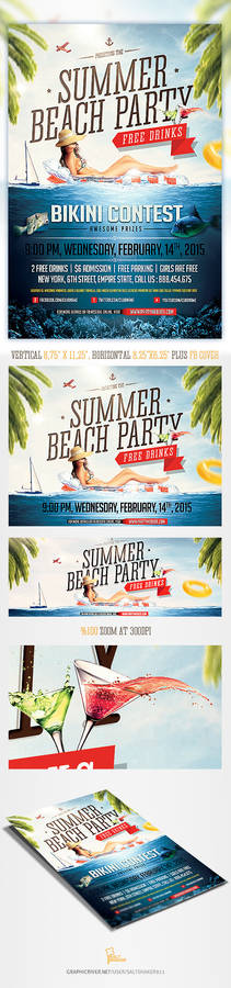 Summer Beach Party flyer template