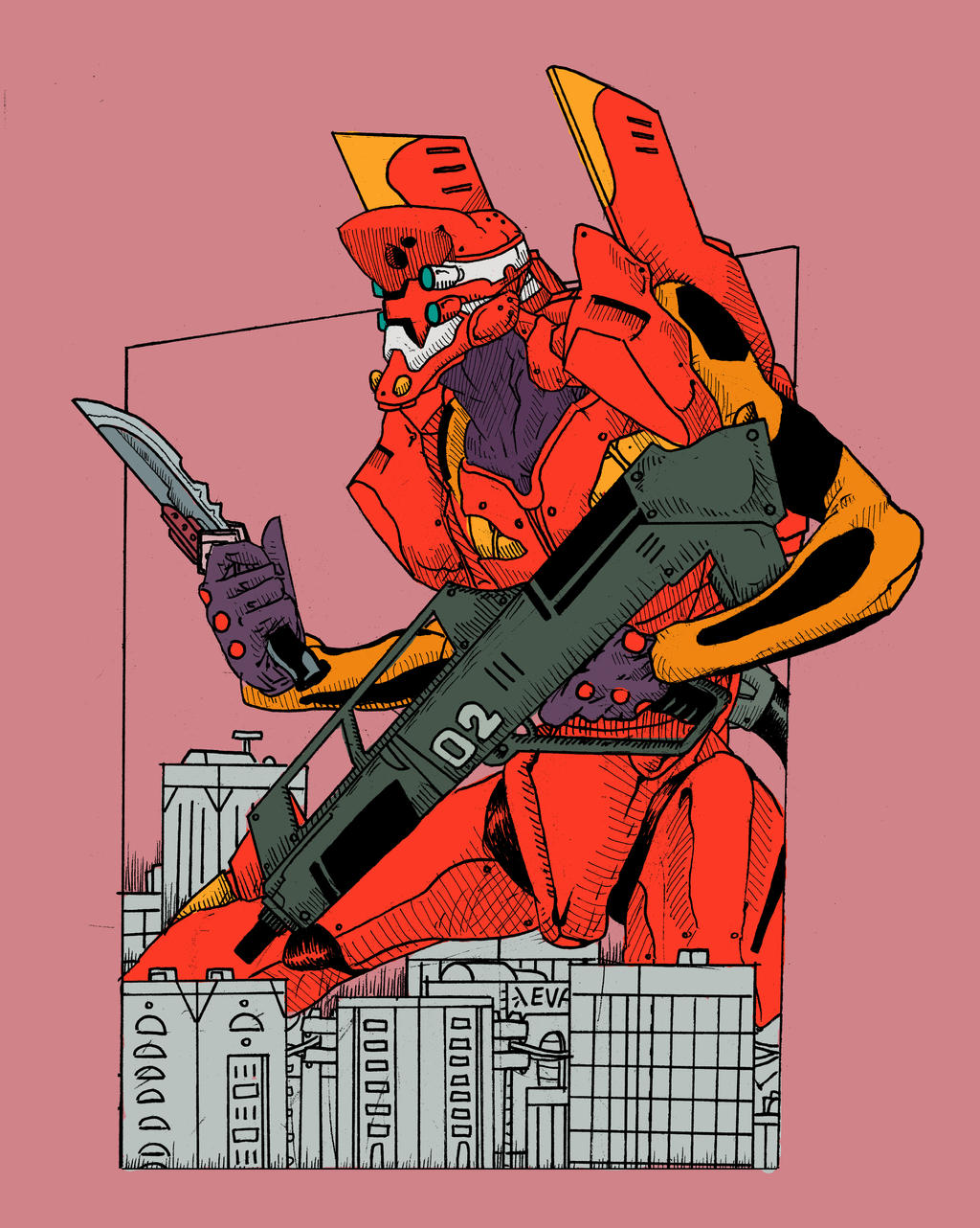 Eva O2 EVANGELION UNIT 02 by EggsandEggsandEggs on DeviantArt