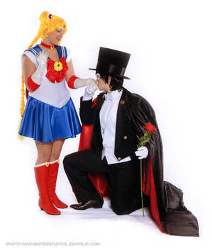 Sailor Moon and Tuxedo Kamen Cosplay