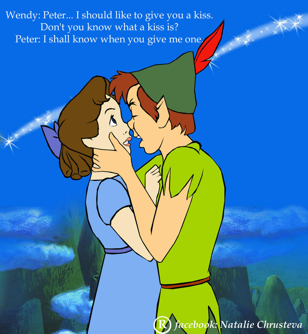 Peter and Wendy and their first kiss