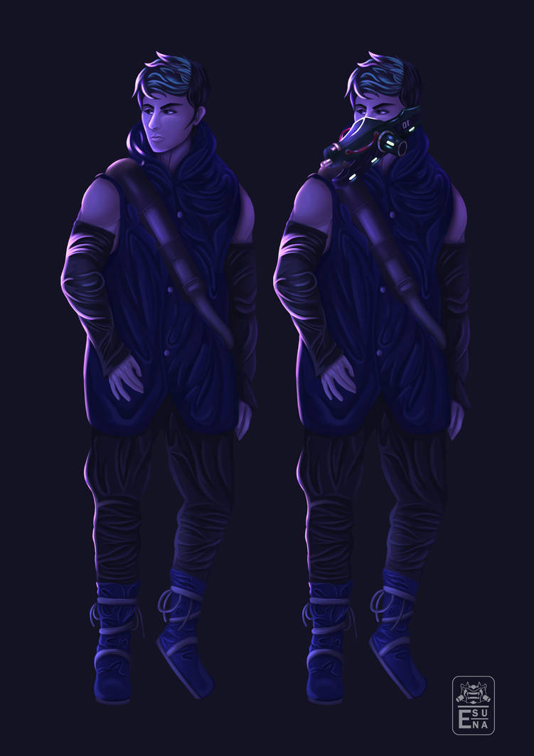 Techwear character design by esunaart on DeviantArt