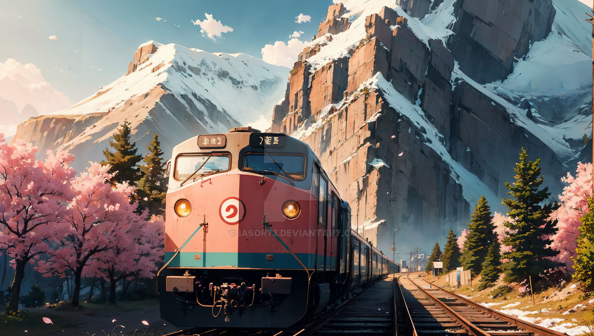 Mountain and Train Art 4K wallpaper  Cool backgrounds, Backgrounds desktop,  Art wallpaper