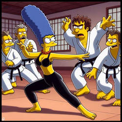 Black Belt Marge dojo fight by kiff57krocker