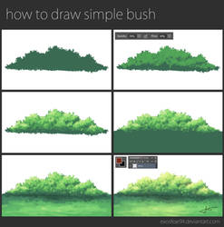 how to draw simple bush
