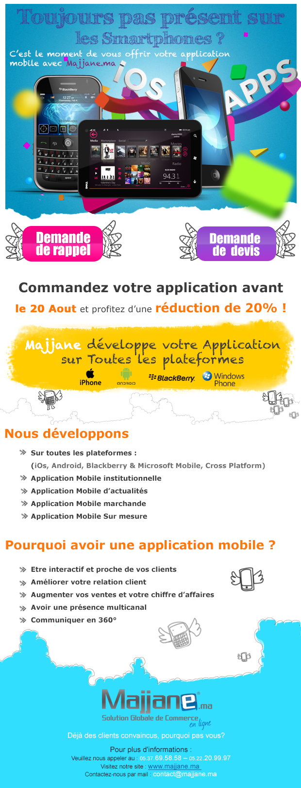 Newsletter Majjane applications mobile