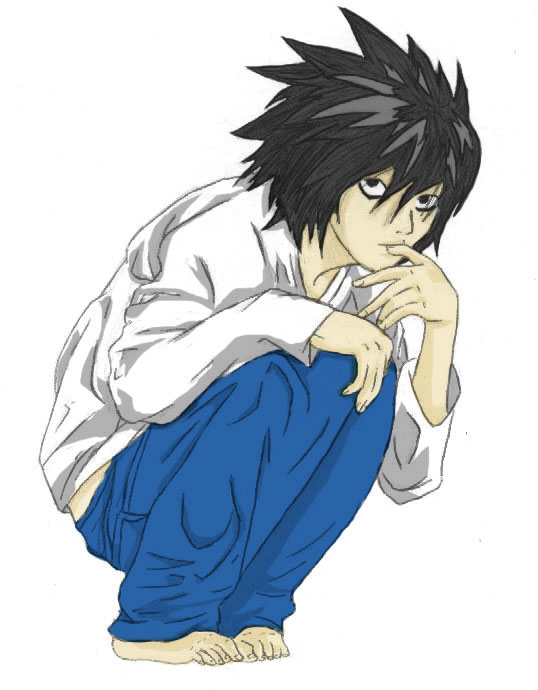 L Lawliet (Ryuzaki) Death Note Fan Art by mozzistudios on DeviantArt