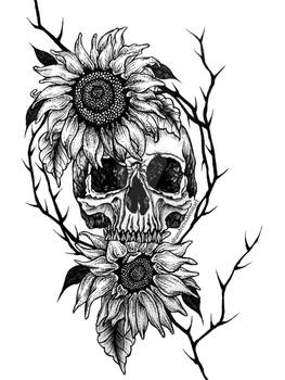 Sunflower skull design