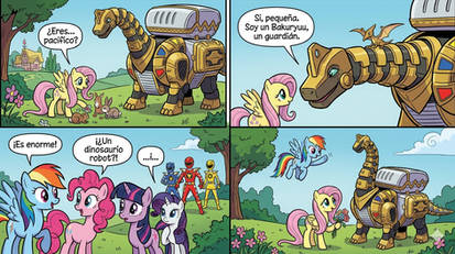 Fluttershy Conoce a Bakuryuu Bachiosaurus (Comic)