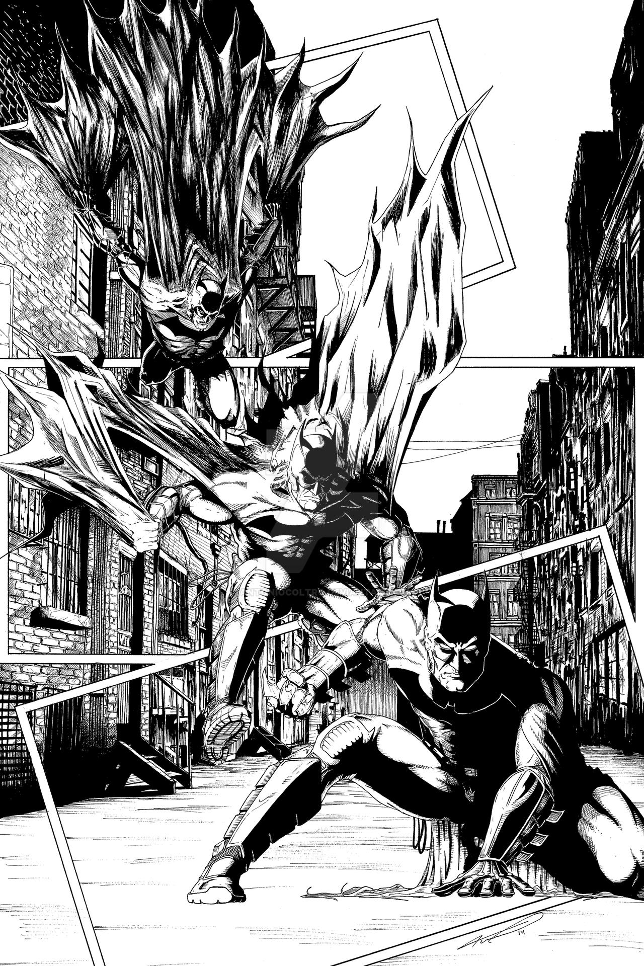 Batman - Sample Page (Comic Book format) by antoniocoltro on DeviantArt