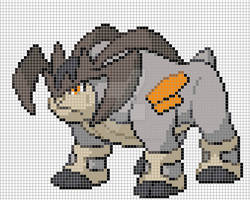 Terrakion Pixel Art grid