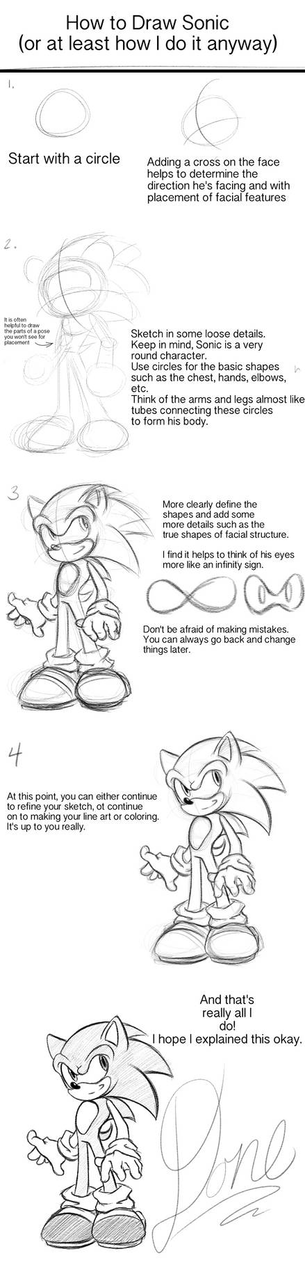Tutorial: How to Draw Sonic by rinkunokoisuru