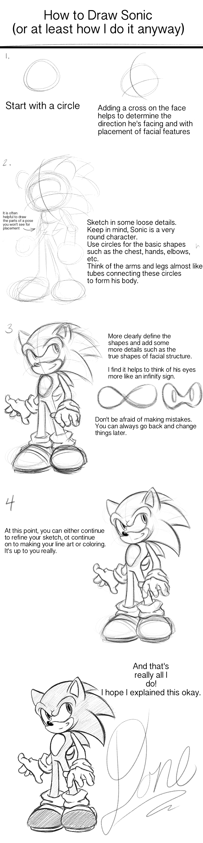 Tutorial: How to Draw Sonic by rinkunokoisuru