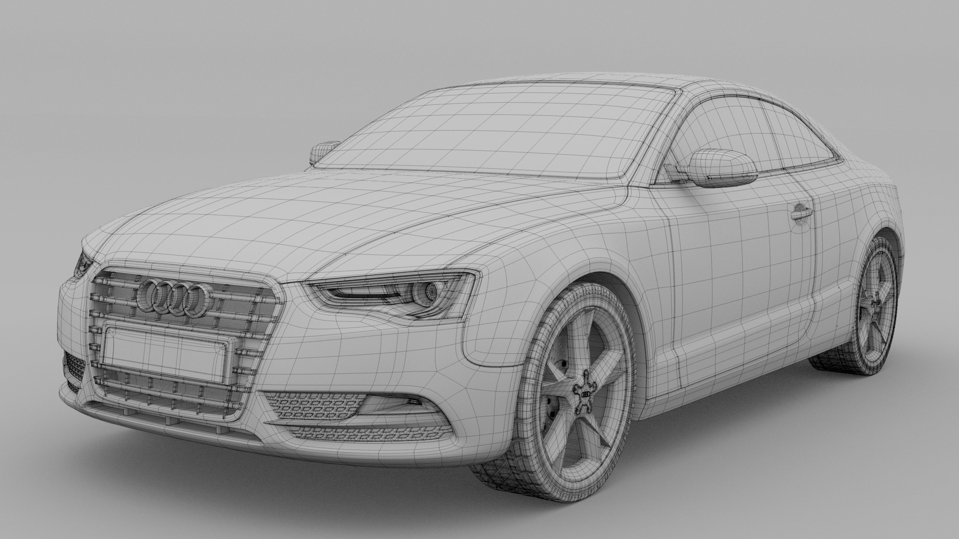 2012 Audi A5 Coupe - Clay/Wire render 1