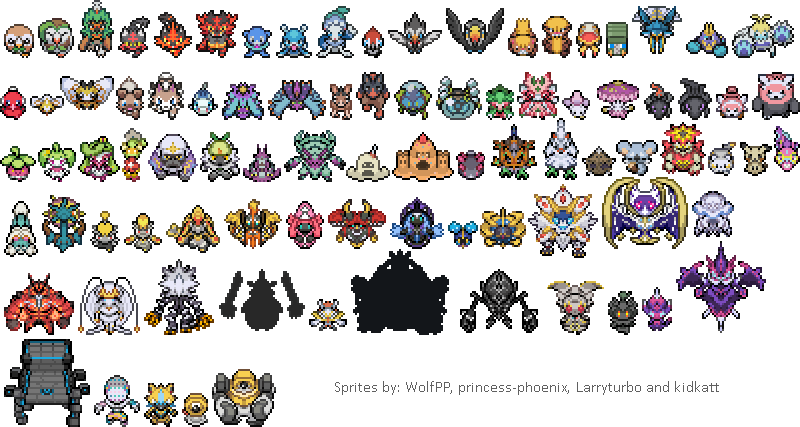 Pokemon Ultra Beast Sprites Gen 4 DS Style 80x80px by Prodigal96