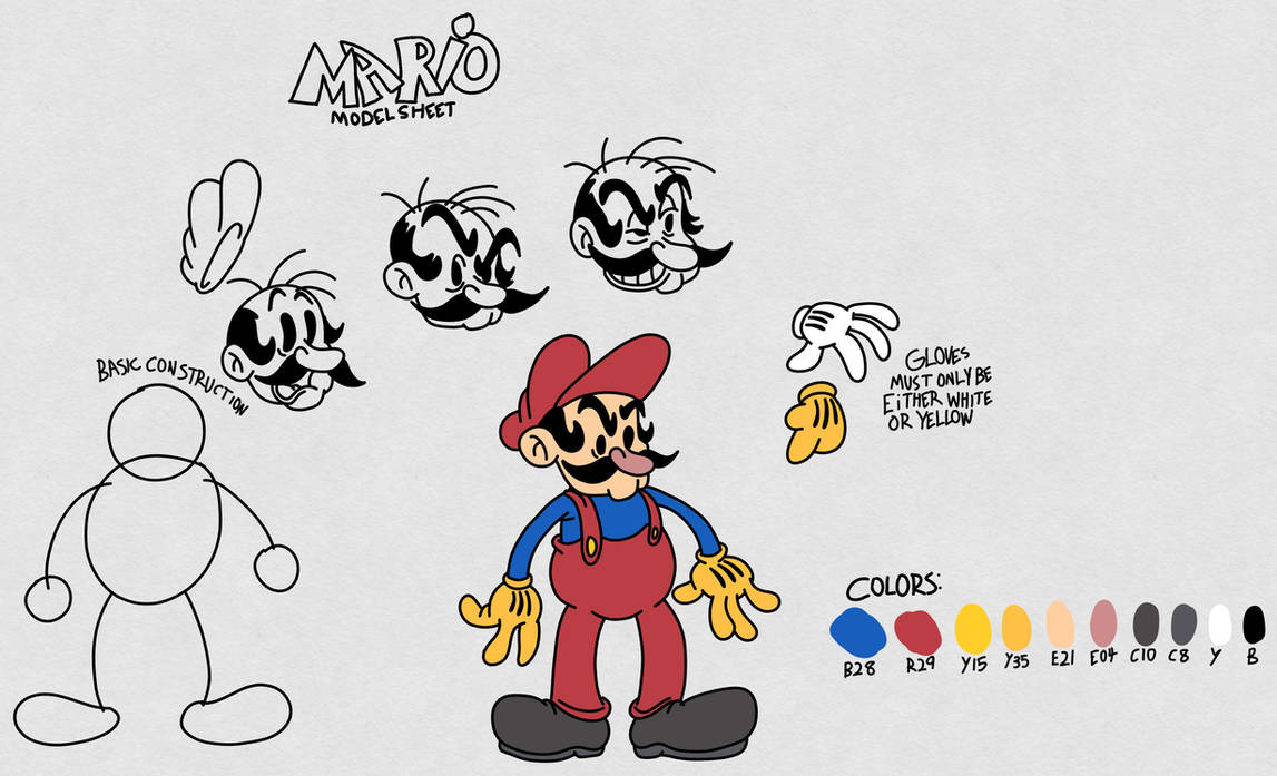 Mario Model Sheet (Old) by FPeralta1103 on DeviantArt