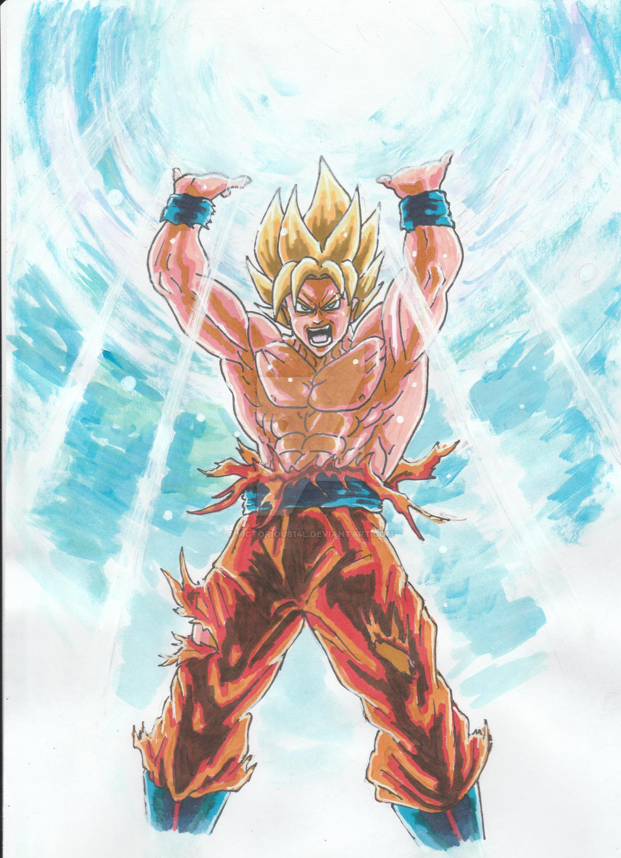 Goku spirit bomb by victorious14l on DeviantArt