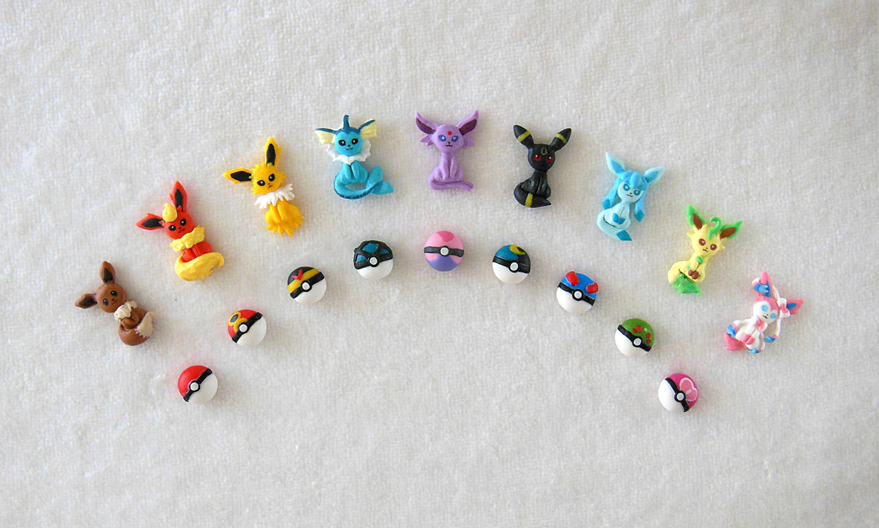 Eeveelution Ear stud Collection by LittleBreeze