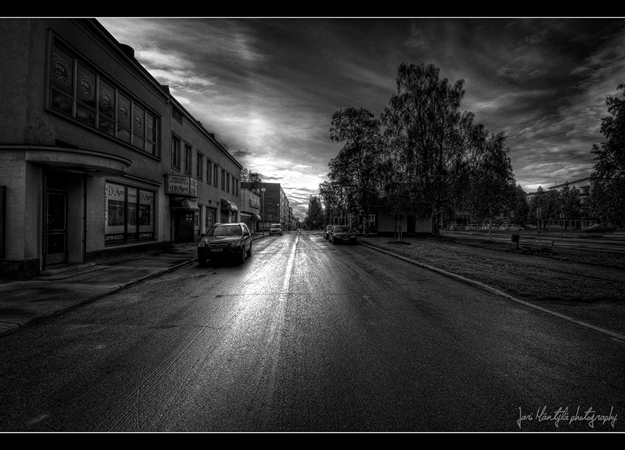 Rainy evening on my street I