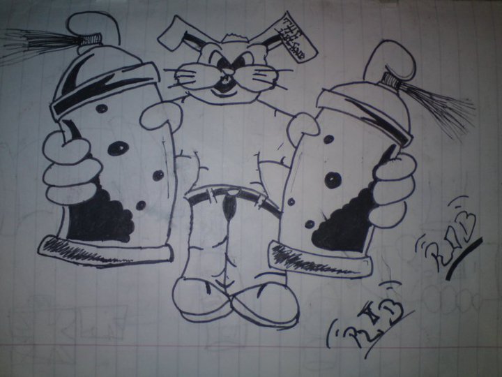 graffiti rabbit by thegraffitigod on