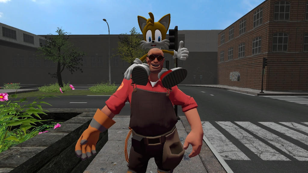 Tails and Engineer by CyotheLion on DeviantArt