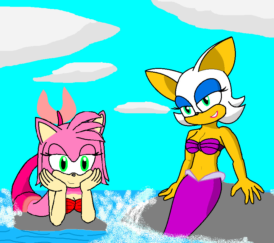 Rouge And Amy Mermaids By CyotheLion On DeviantArt.
