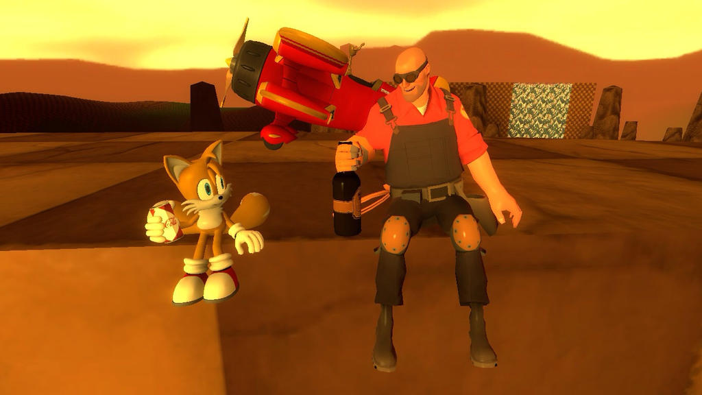 Tails and Engineer sunset by CyotheLion on DeviantArt