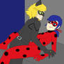 Ladybug Cat Noir roof love