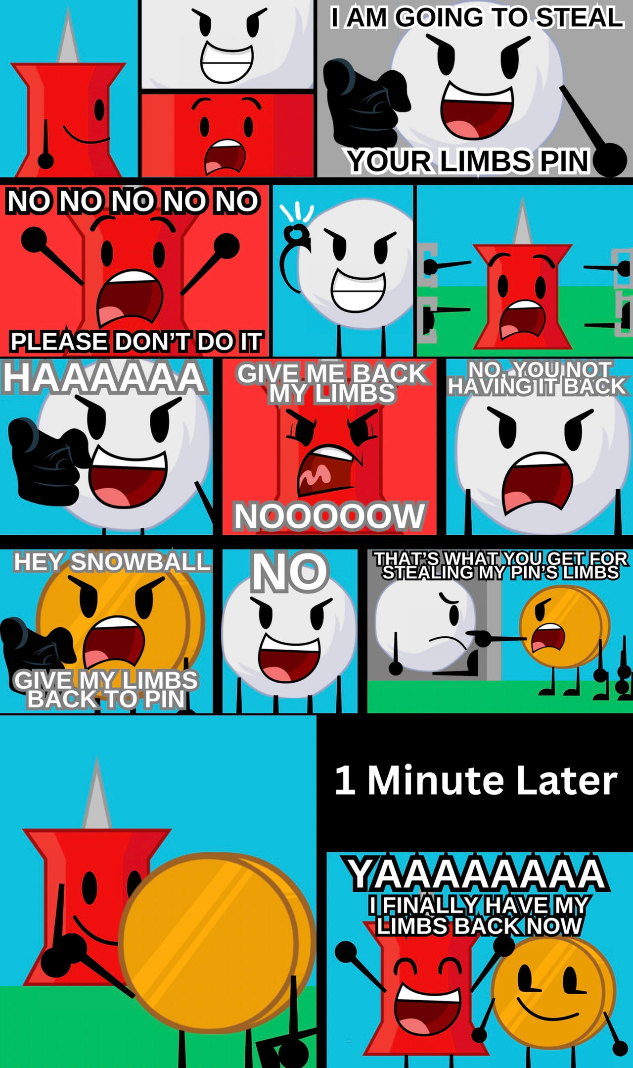 Pin Lmb's (BFDI Comic) Snowball Steals Pins Limbs Comic by JoshuaRogers927 on ...