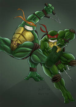 mikey n raph coloured