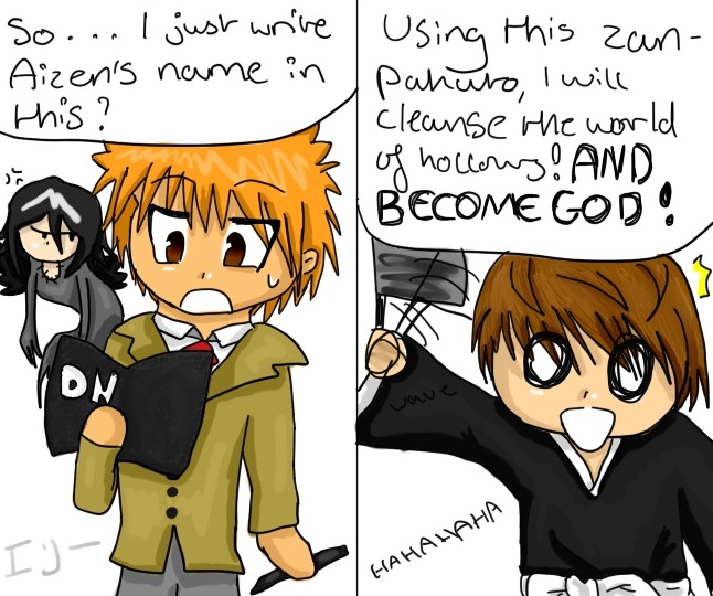 Bleach and Death Note switch by Harnikawa