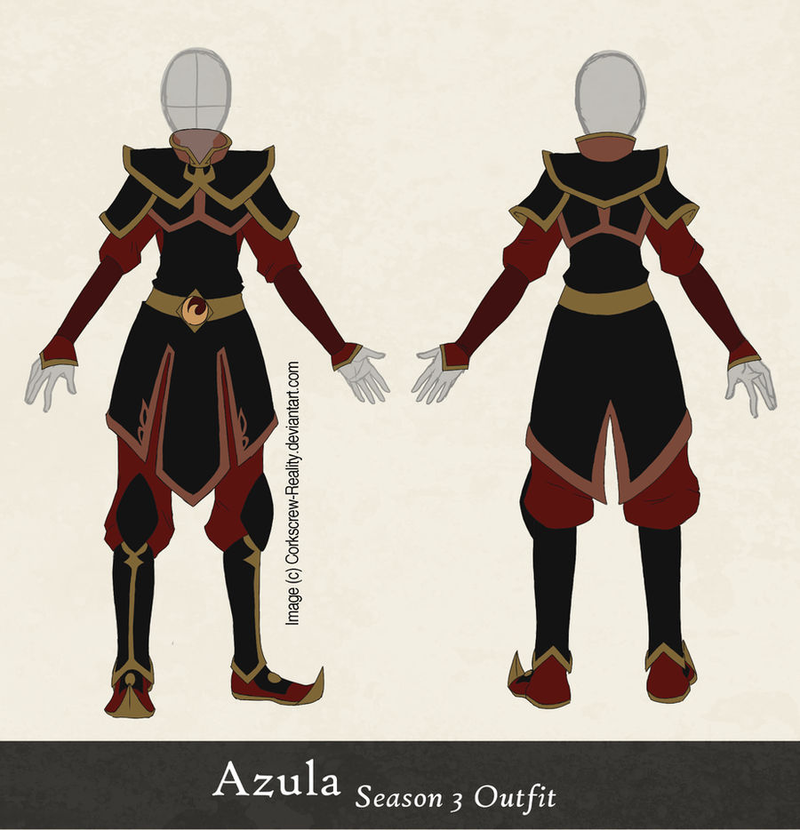 Azula Hat Azula Season 3 Outfit Reference by Corkscrew-Reality on DeviantArt