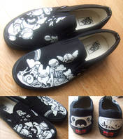 the hermit design Painted Vans