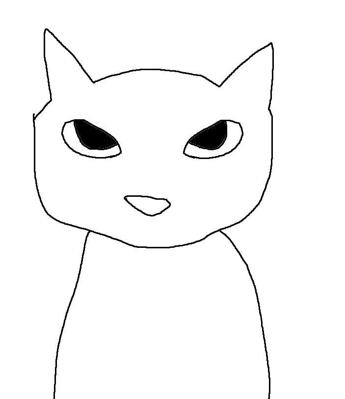 Cat Without Color With Cat (no color, cats are hard to color) by DominoDoesMSPaint on DeviantArt
