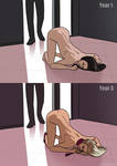 Greeting at the door bimbofication transformation by sortimid