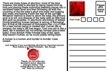 Abortion Postcard Back: Version 2