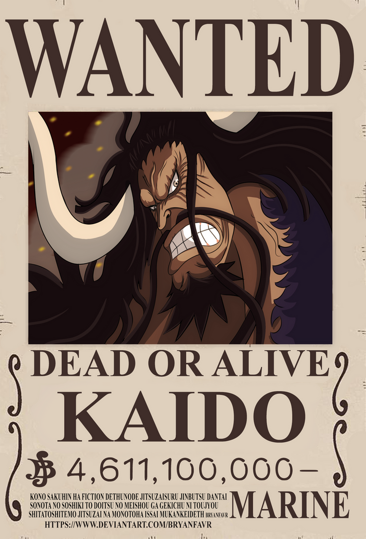 Kaido Bounty (One Piece Ch. 957) By Bryanfavr On Deviantart