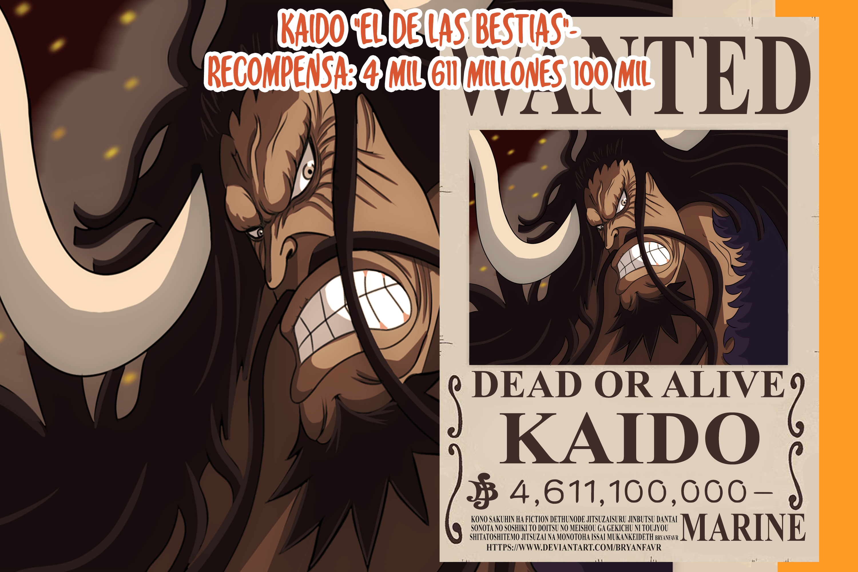 Kaido Wanted One Piece Ch 957 By Bryanfavr On Deviantart