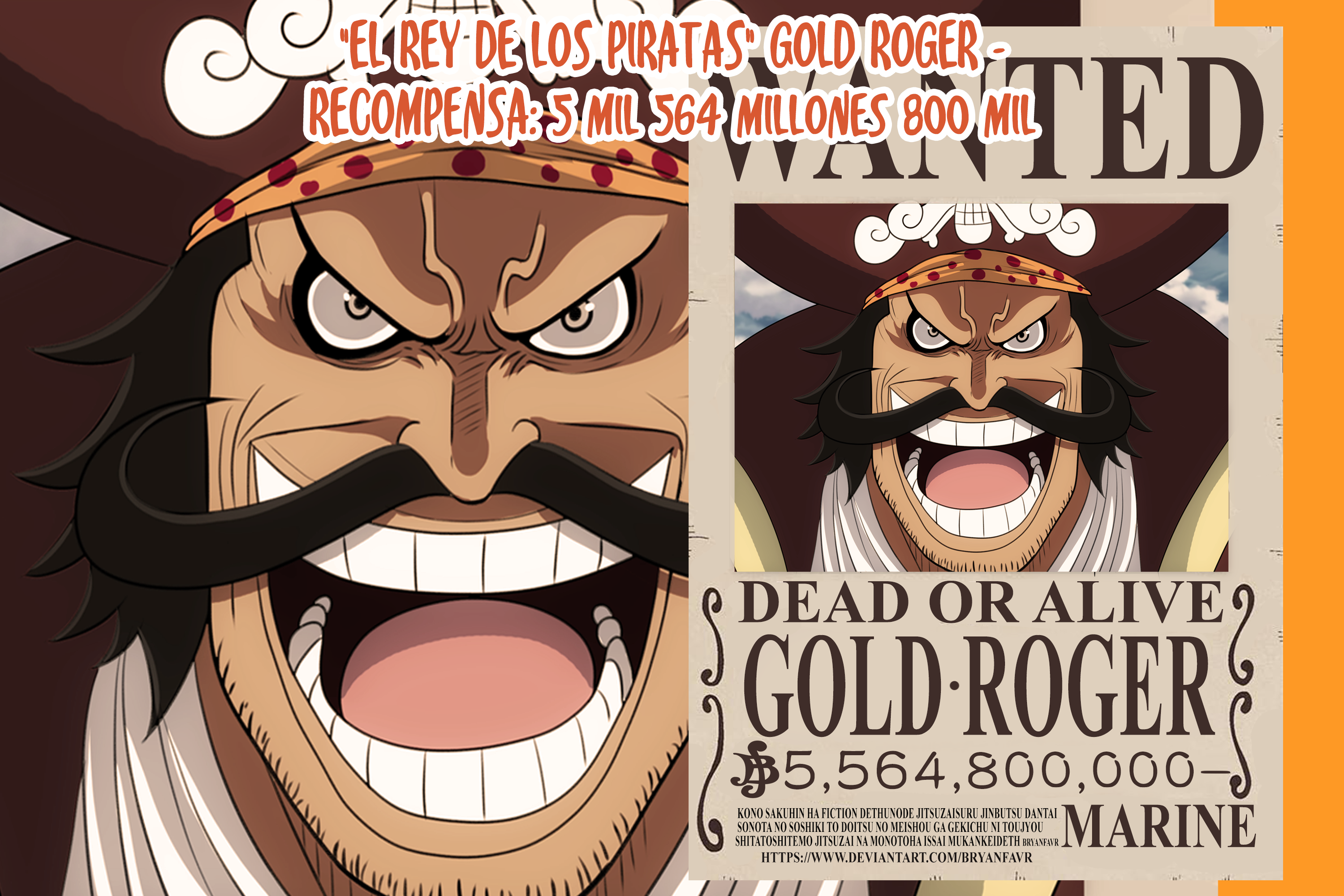 One Piece - Affiche Wanted Gold.D Roger