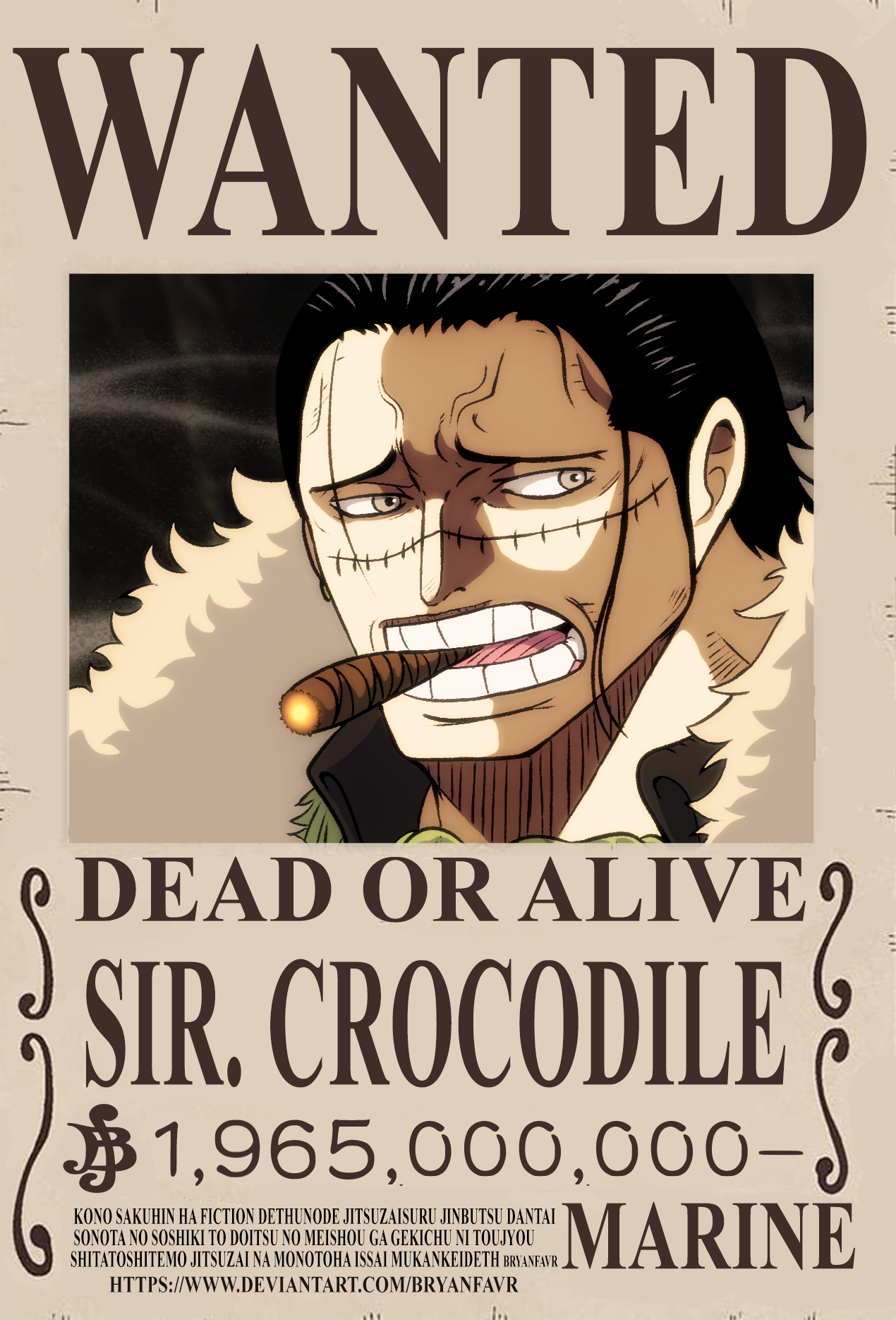 Crocodile WANTED (One Piece Ch. 1058) by bryanfavr on DeviantArt