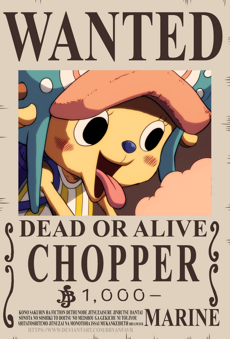 Chopper Ipperer CHOPPER WANTED (One Piece Ch.1058) by bryanfavr on DeviantArt