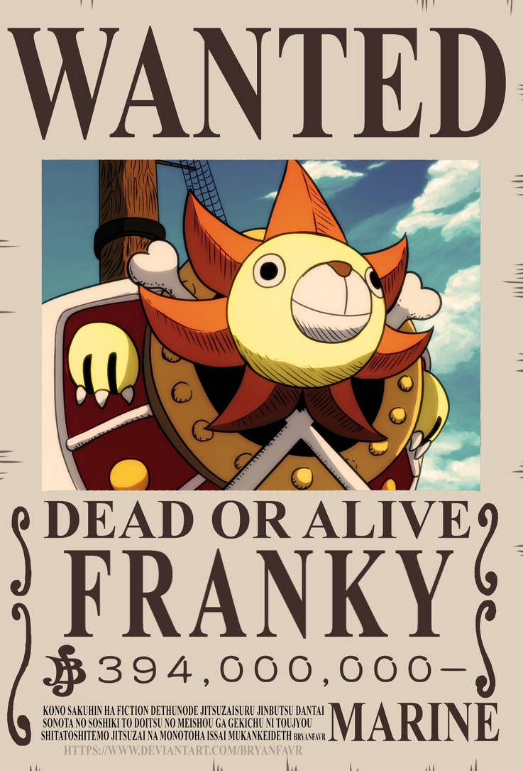 FRANKY WANTED (One Piece Ch.1058) by bryanfavr on DeviantArt