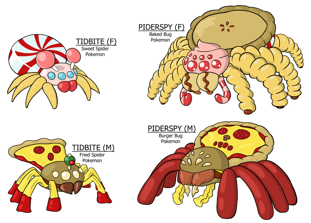 Garbage Shape Pokemon Garbage-Type Pokemon: Tidbite and Piderspy by Omny87 on DeviantArt