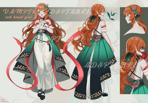 RED HEAD GIRL VAMPIRE ADOPTABLE #31 [CLOSED]