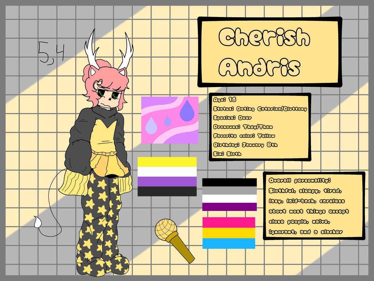 Sloth Oc Cherish/Sloth reference sheet (OC) by AshtonDrawsss on DeviantArt