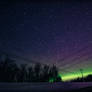 Aurora borealis green haze