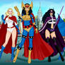 Powergirl, Barda, The Huntress and Miss Martian