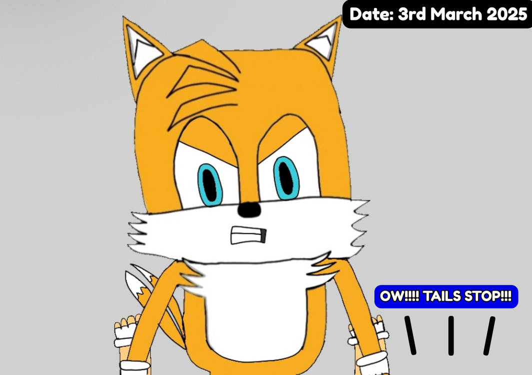 Tails Ripped Leg Tails pushing Sonic's arm harder by nikestrailyt on DeviantArt