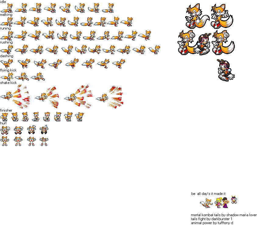 Tails The Fox Sprite Sheet by CKarla15 on DeviantArt